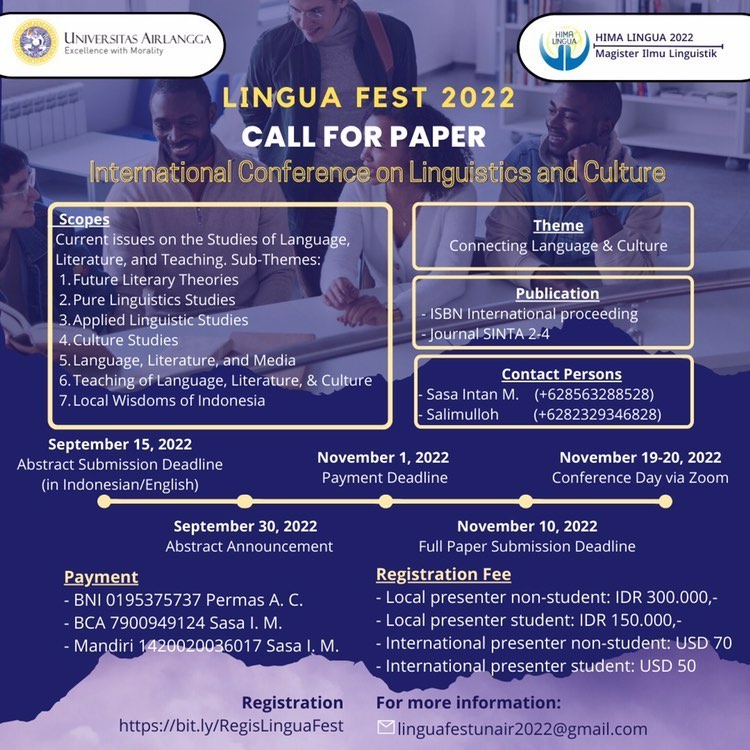 Seminar International Linguistik Dan Budaya LINGUA FEST 2022